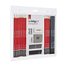 Load image into Gallery viewer, KINGART Artist Pencil Kit, Set of 26 Sketching and Drawing Set, Graphite 26 Piece
