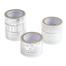 Load image into Gallery viewer, Darice 30030712 Washi Tape Assortment, White/Silver
