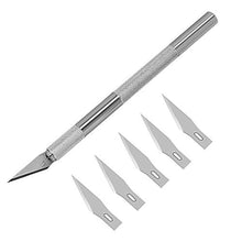 Load image into Gallery viewer, Color You Professional Stainless Steel Precision Knife Hobby Knife Razor Tool with 5 Spare Blades for Phone PC Tablet Drone Repair DIY Art Work Cutting Caving Knife Sculpture, etc.
