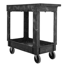 Load image into Gallery viewer, Rubbermaid Commercial Service/Utility Cart, Two-Shelf, 300 lb capactiy, Black (FG9T6600BLA)
