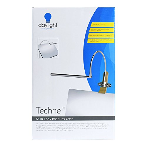 Daylight Techne LED Artist & Drafting Lamp, 12X20X7, Brushed Steel