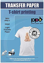 Load image into Gallery viewer, PPD Inkjet PREMIUM Iron-On White and Light Color T Shirt Transfers Paper LTR 8.5x11” Pack of 10 Sheets (PPD001-10)
