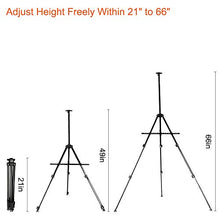 Load image into Gallery viewer, FUDESY Easel Stand,66&quot; Aluminum Metal Display Easel Artist Easel Tripod with Portable Bag Adjustable Height from 21&quot; to 66&quot; for Table-Top/Floor Painting,Displaying,Drawing
