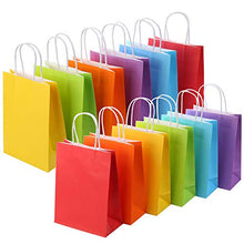 Load image into Gallery viewer, 24 Pieces Kraft Paper Party Favor Gift Bags with Handle Assorted Colors (Rainbow)
