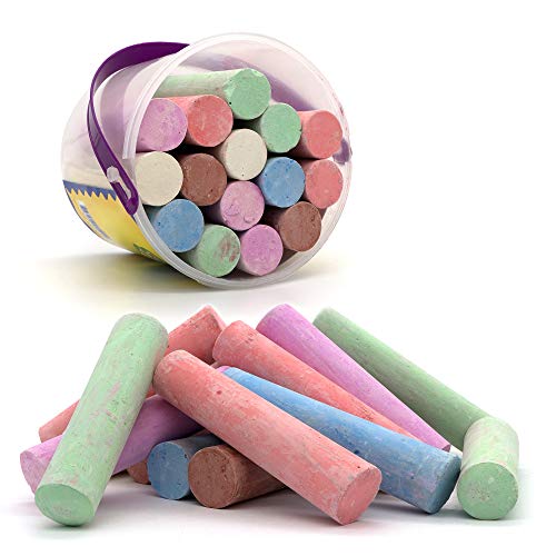 Emraw Chalk Dustless Chalk Non-Toxic Jumbo Color Chalkboard Chalk School Office and Sidewalk Outdoor Chalk Block Bundle for Art and Home Board Chalk Pack of 15