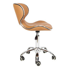 Load image into Gallery viewer, Mefeir Hydraulic Rolling Salon Stool Padded with Back Rest, Modern Cushion Drafting Chair on Wheels for Office Home Kitchen Counter, Height Adjustable Swivel Barstool, PVC Leather

