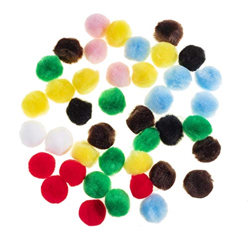 Darice Acrylic Pom Poms Multi Color 1 inch 40 Pieces (6-Pack) 10177-11