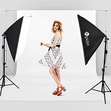 Load image into Gallery viewer, HPUSN Softbox Lighting Kit Professional Studio Photography Equipment Continuous Lighting with 85W 5400K E27 Socket and 2 Reflectors 50 x 70 cm and 2 Bulbs for Portrait Product Fashion Photography
