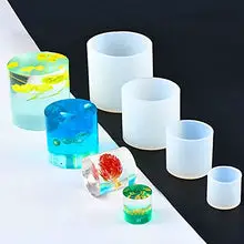 Load image into Gallery viewer, Cylinder Candle Molds for Candle Making, 5 Pcs Pillar Casting Silicone Molds for Resin Casting, Soap, Flower Specimen, Insect Specimen, Clay Craft
