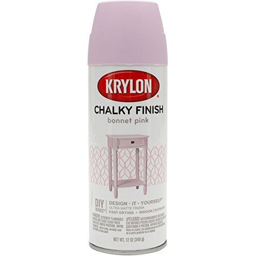 Krylon K04116000, Bonnet Pink, K04116007 Chalky Finish Spray Paint, 12 Ounce, Aerosol