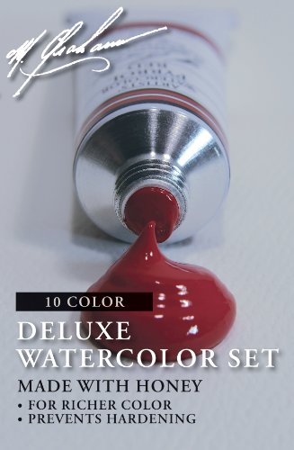 M. Graham GRM-33-10SET Intermediate 10-Color Watercolor Paint Set, 1/2-Ounce Tube