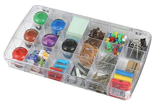 ArtBin 1118AB Prism 18 Compartment Box, Small Art & Craft Organizer, [1] Plastic Storage Case, Clear, 11.5
