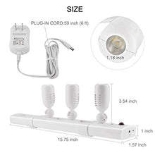 Load image into Gallery viewer, BIGLIGHT LED Track Light, Dimmable Accent Lighting with 3 Rotatable Heads, Plug in Spotlight with Remote Control for Highlight Kitchen Counter Cabinet Gallery Picture Bathroom Basement Artwork
