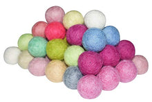 Load image into Gallery viewer, Inozin Wool Felt Pom Pom Balls - Decorative Felting Kit for DIY Arts &amp; Crafts Projects - Pure Woolen Beads for Garlands &amp; Ornaments - Made in Nepal, New Zealand Wool - Bright Colors, 50 Pieces, 2 cm
