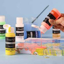 Load image into Gallery viewer, Magicfly 36 Colors Acrylic Pouring Paint (60ml/2oz Bottles), Pre-Mixed High Flow Liquid Acrylic Paint with 5 White Paint for Canvas, Wood, Stone, Glass, Ideal for Artwork, DIY Projects
