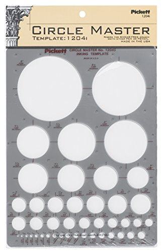 Pickett CHA1204I Circle Master Template, Range From 1/16 To 3 Inches in Diameter (1204I)