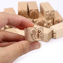 Load image into Gallery viewer, OwnMy Set of 16 Clay Modeling Pattern Stamp Kit Pottery Stamps for Clay, Wooden Clay Pottery Stamps Pottery Tool Wood Block Stamps, Clay Rolling Pin Textured Stamp Press Wooden Pottery Roller Tools
