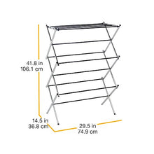 Load image into Gallery viewer, Amazon Basics Foldable Clothes Drying Laundry Rack - Chrome
