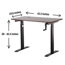 Load image into Gallery viewer, UNICOO - Crank Adjustable Height Standing Desk, Adjustable Sit to Stand up Desk,Home Office Table, Computer Table, Portable Writing Desk, Study Table (Black Walnut Top/Black Frame - NTCSET-01-BWB)
