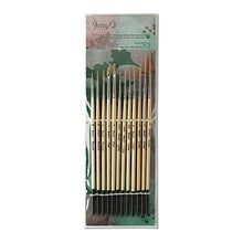 Load image into Gallery viewer, Jerry Q Art 12 Pcs Detail Paint Brushes, Golden Synthetic Hair, High Performance for Oil, Acrylic and Watercolor JQ-503
