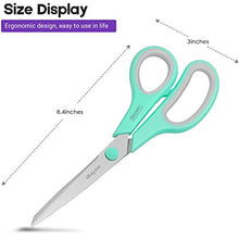 Load image into Gallery viewer, Scissors, iBayam 8&quot; Multipurpose Scissors Bulk 3-Pack, Ultra Sharp Blade Shears, Comfort-Grip Handles, Sturdy Sharp Scissors for Office Home School Sewing Fabric Craft Supplies, Right/Left Handed
