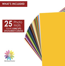 Load image into Gallery viewer, Mat Board Center, Pack of 25, 32x40 Uncut Mat Boards - White Core - Variety Pack - Assorted Colors - Full Sheet

