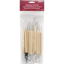 Load image into Gallery viewer, Darice 11-Piece Clay Tools Set from Studio 71 – Metal Tipped Clay Sculpting Tools with Wood Handles, Ideal for Cleaning and Creating Decorative Effects on Clay Surfaces
