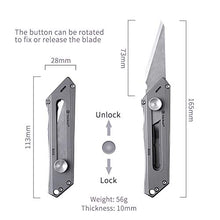 Load image into Gallery viewer, TACRAY Titanium Utility Knife, a Multi-Functional Box Cutter with Retractable and Replaceable Blade, Clip Knife for Daily Cutting Tasks
