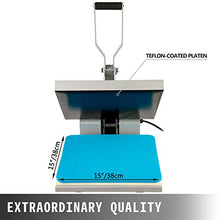 Load image into Gallery viewer, VEVOR Heat Press Machine 15X15 Inch Sublimation Machine 1400W Silver T Shirt Press Machine with Digital Display Screen 15x15 Heat Press Heat Transfer Printing Press for DIY T-Shirts Cloth Mouse Pad
