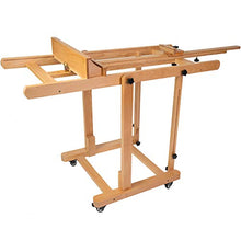 Load image into Gallery viewer, MEEDEN Extra Large Heavy-Duty H-Frame Studio Easel - Versatile Solid Beech Wood Artist Professional Easel, Adjustable Painting Easel Stand with 4 Premium Locking Silent Caster Wheels, Hold Max 82&quot;
