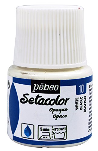 PEBEO 295-010 Setacolor Opaque Fabric Paint 45-Milliliter Bottle, Titanium White