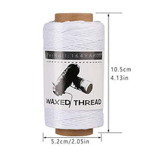 Load image into Gallery viewer, Jupean Waxed Thread, 150m /164Yards White Leather Waxed Thread, Leather Sewing Thread, Hand Stitching Thread for Hand Sewing Leather, Bookbinding, and Beginners Leather Craft DIY
