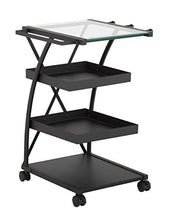 Load image into Gallery viewer, SD STUDIO DESIGNS Modern Triflex Mobile Storage Taboret for Arts and Crafts, Charcoal/Clear Glass
