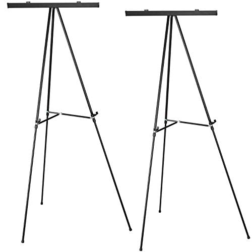 Aluminum Flip-Chart Presentation Easel: 2-Pack with Telescoping Legs, 70 Inches (Black)