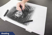 Load image into Gallery viewer, Pacific Arc Compressed Charcoal Sticks Hard 12 Pack for Drawing, Sketching, and Shading
