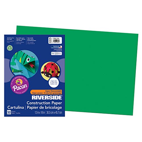 Pacon Riverside 3D Construction Paper, Holiday Green, 12