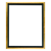 Load image into Gallery viewer, Creative Mark Illusions Floater Frame for 3/4 Inch Depth Stretched Canvas Paintings &amp; Artwork - 4 Pack - [Black Frame with Antique Gold Edge - 16x20]
