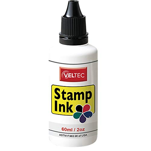 Veltec S-81 Premium Stamp Refill Ink for Self-Inking and Rubber Stamp Pads – 2 oz (Black)