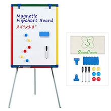 Load image into Gallery viewer, Magnetic Whiteboard Easel with Stand Dry Erase Flipchart Board for School Classroom Home Children Teaching Display,Colorful Frame,24x18inches
