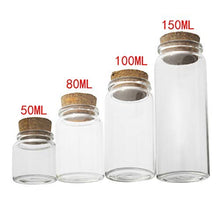Load image into Gallery viewer, 2pcs Empty Clear Glass Bottles Vials With Cork Stopper Storage Jars 47mm Bottle Diameter (47x90x33mm 100ml)
