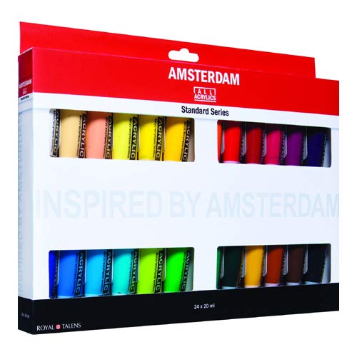 Royal Talens Amsterdam Acrylic Standard Tubes, 20ml-Tubes, Set of 24 (100516105)