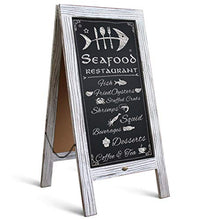 Load image into Gallery viewer, Rustic Vintage Wooden Whitewashed Magnetic A-Frame Chalkboard / Sidewalk Chalkboard Sign / Large 40&quot; x 20&quot; Sturdy Sandwich Board / A Frame Restaurant Message Board Display (Classic)
