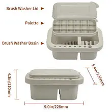 Load image into Gallery viewer, MyLifeUNIT Multifunction Paint Brush Basin with Brush Holder and Palette
