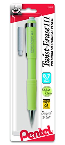 Pentel Twist-Erase Express Automatic Pencil, 0.7mm, Medium Line, Assorted Fashion Colors (QE517FEBPM)