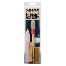Load image into Gallery viewer, Lineco Bookbinding Tool Kit for Beginners, Bookbinders and Craft Makers. Includes Awls for Making Holes, 6&quot; Bone Folder, 1/2&quot; Bristle Brush, Bookbinding Needles, Linen Thread, Beeswax.
