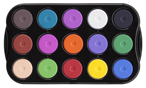 Jack Richeson Mini Tempera 15 Piece Set in Heavy Duty Black, 1-5/8 x 5/16 in, Assorted with Tray
