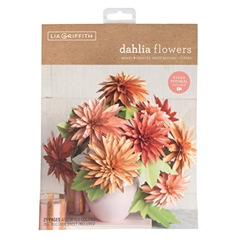 Lia Griffith Frosted Paper Blooms Dahlia Flowers, 8.5