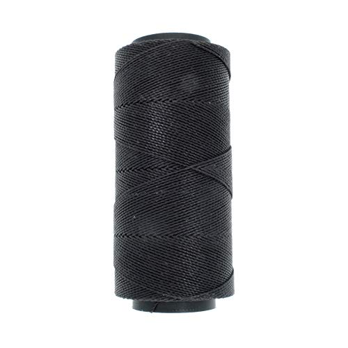 The Beadsmith Knot It Waxed Polyester Cord, 1mm Diameter, 144 Meter Spool (472 feet) (Black)