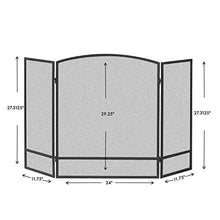 Load image into Gallery viewer, Panacea Products 15951 3-Panel Arch Screen with Double Bar for Fireplace, 29 Inch

