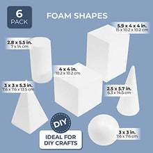 Load image into Gallery viewer, Craft Foam Shapes for DIY Crafts (White, 6 Pieces)
